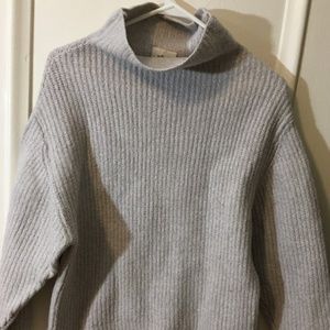 Aritzia Wilfred 100% Grey Wool Heavy Knit Sweater